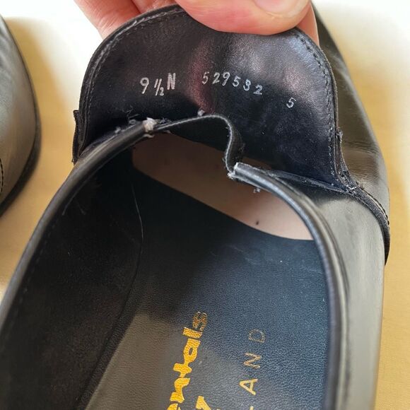 Vintage Bally Switzerland Black Leather Loafers 9.5N Men's Slip-On Dress - Picture 7 of 10